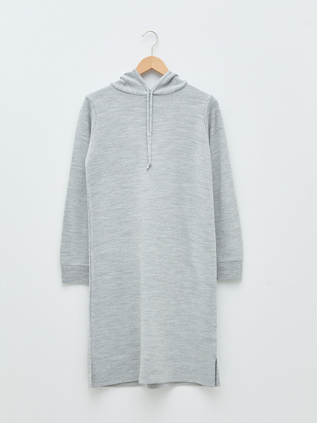 Hooded Plain Long Sleeve Women's Knitwear Tunic