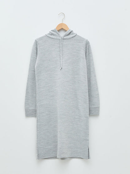 Hooded Plain Long Sleeve Women's Knitwear Tunic