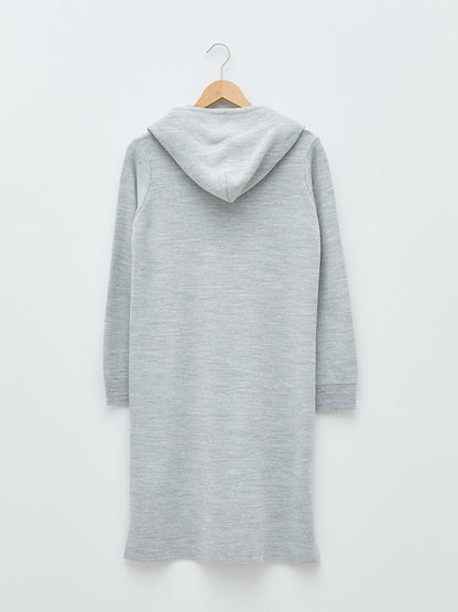 Hooded Plain Long Sleeve Women's Knitwear Tunic