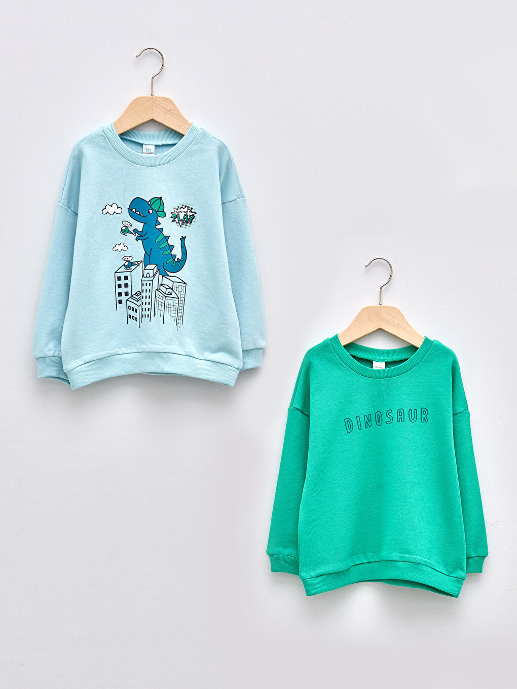 Crew Neck Long Sleeve Printed Baby Boy Sweatshirt 2-pack