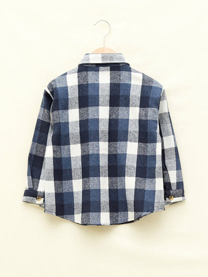 Plaid Long Sleeve Gabardine Girl's Shirt