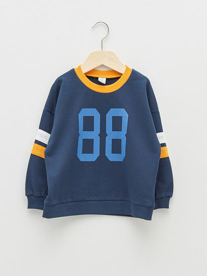 Crew Neck Long Sleeve Printed Cotton Baby Boy Sweatshirt 2-pack