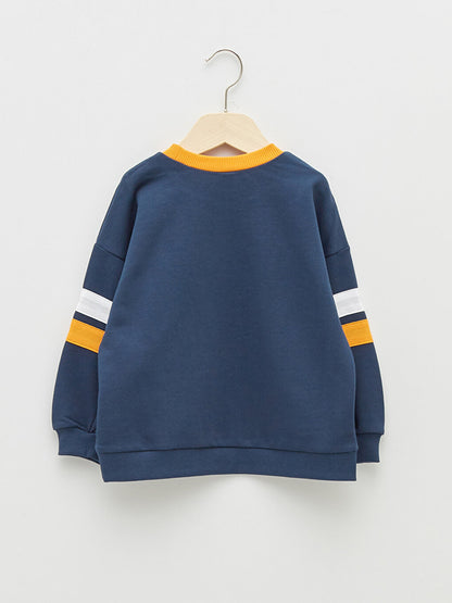 Crew Neck Long Sleeve Printed Cotton Baby Boy Sweatshirt 2-pack