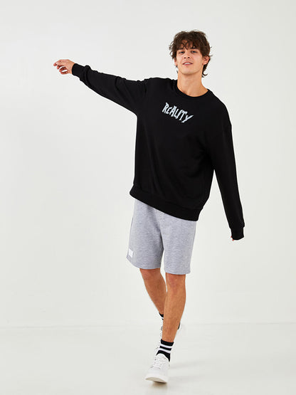 Oversize Crew Neck Long Sleeve Men's Sweatshirt