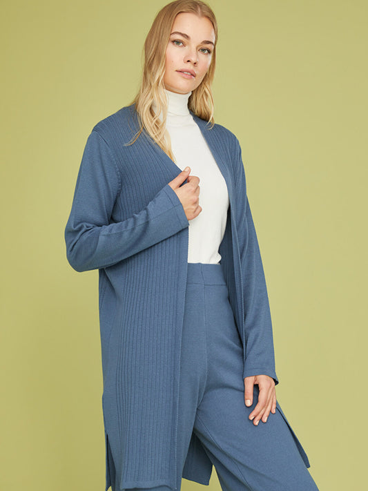 V-Neck Plain Long Sleeve Women's Knitwear Cardigan