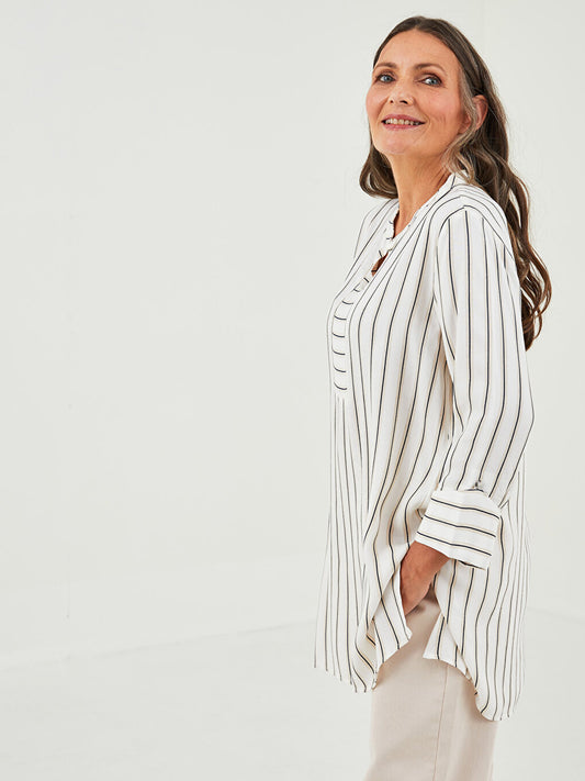 Wacky Collar Striped Women's Tunic