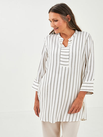 Wacky Collar Striped Women's Tunic