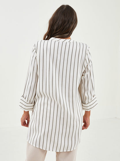 Wacky Collar Striped Women's Tunic