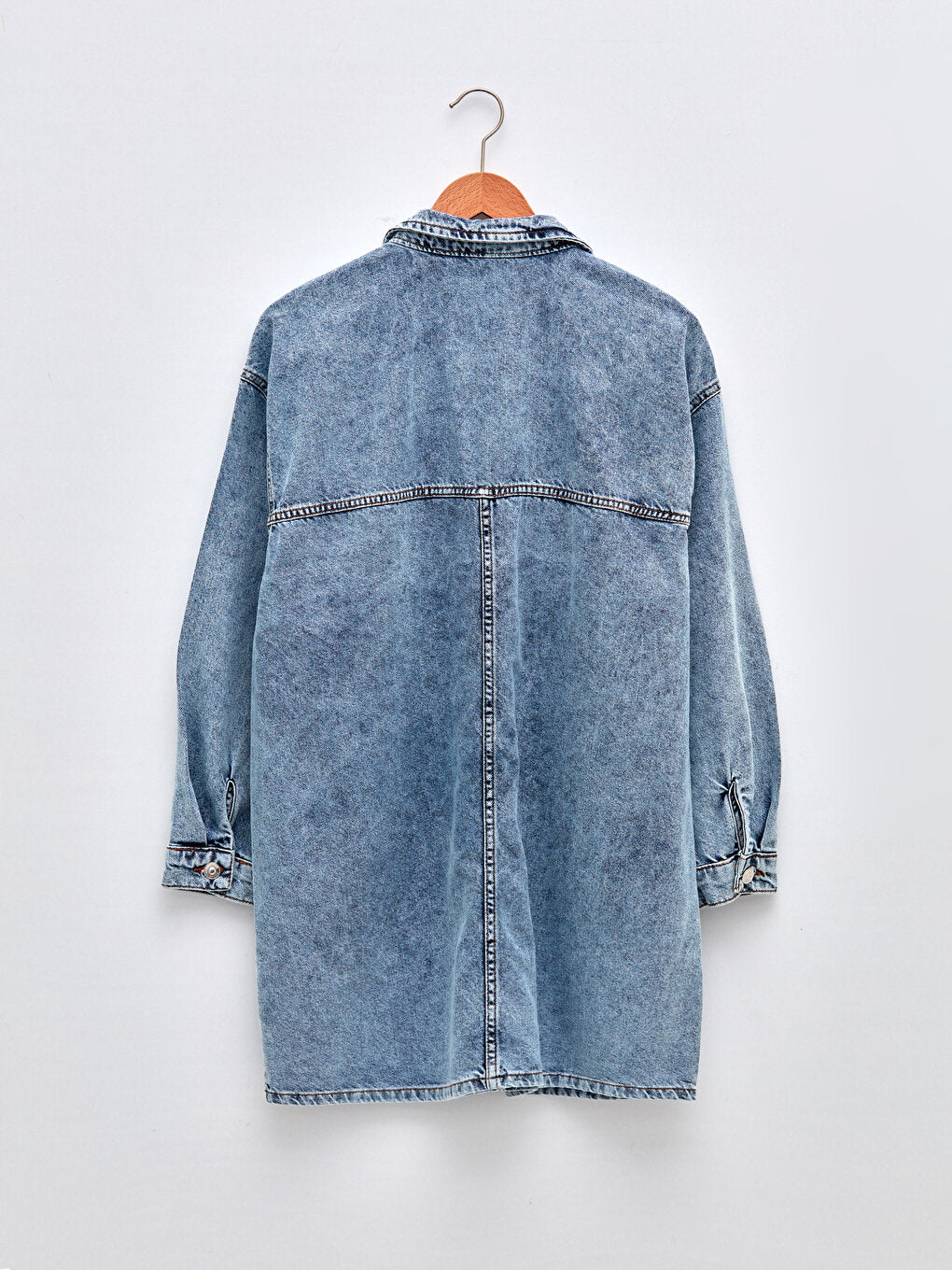 Shirt Collar Plain Long Sleeve Women's Rodeo Jean Jacket