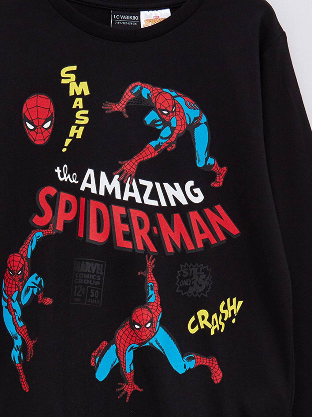 Crew Neck Spiderman Printed Long Sleeve Boy's Sweatshirt