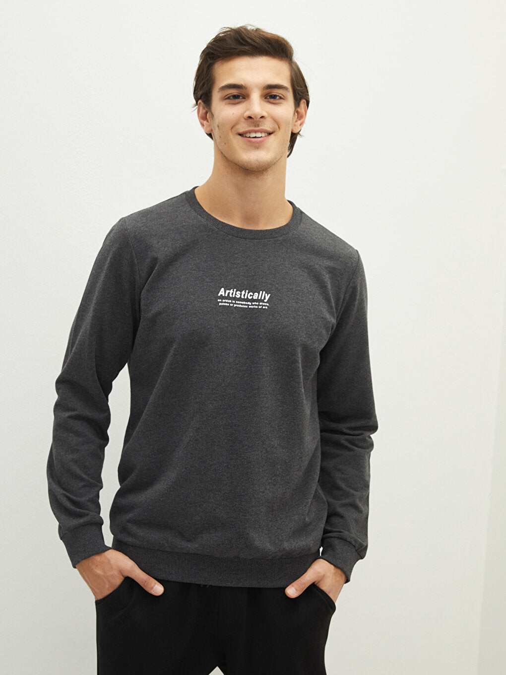 Crew Neck Long Sleeve Men's Sweatshirt