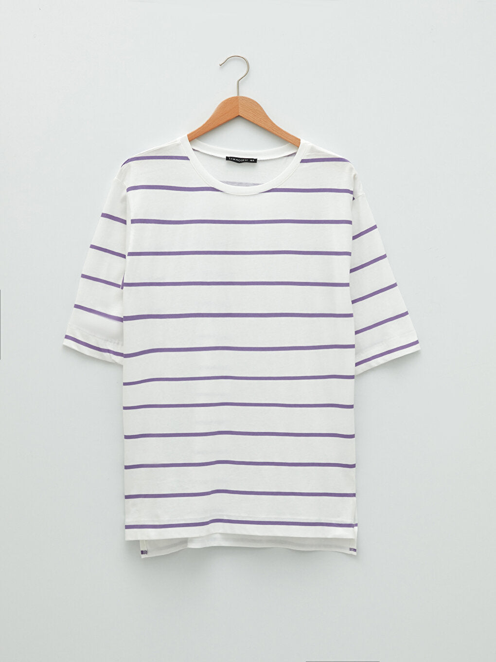 Crew Neck Striped Short Sleeve Women's Tunic