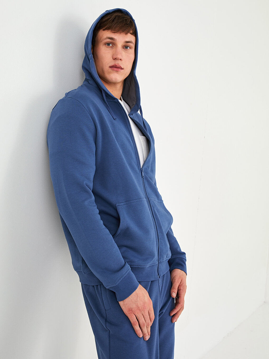 Hooded Long Sleeve Zippered Men's Sports Cardigan