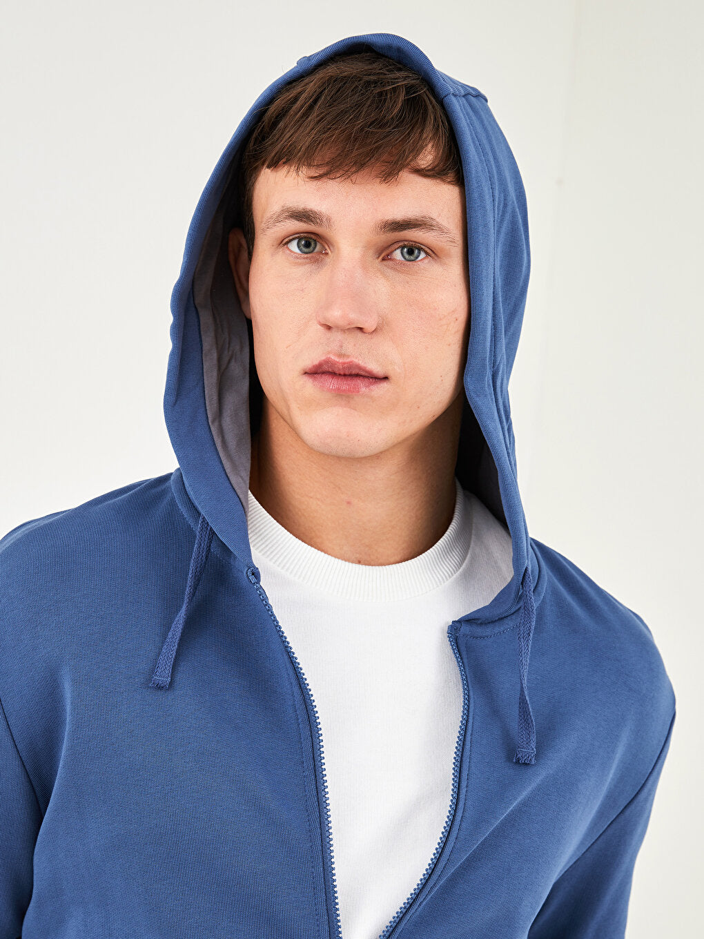 Hooded Long Sleeve Zippered Men's Sports Cardigan