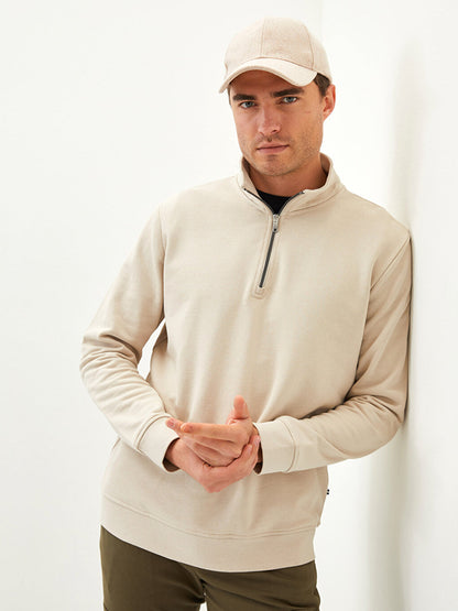 High Collar Long Sleeve Men's Sweatshirt