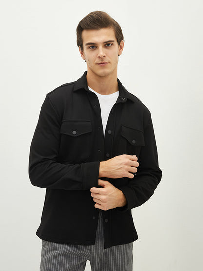 Comfortable Fit Long Sleeve Men's Shirt Jacket