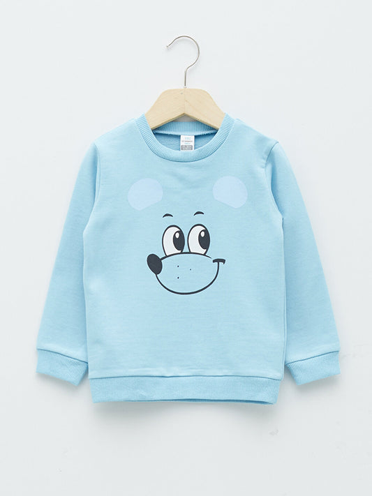 Crew Neck Long Sleeve Printed Baby Boy Sweatshirt