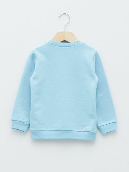 Crew Neck Long Sleeve Printed Baby Boy Sweatshirt