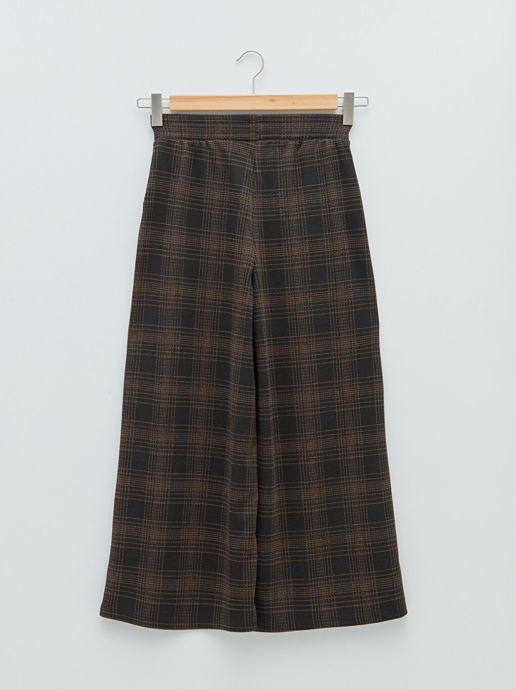 Elastic Waist Plaid Pocket Detailed Women's Trousers Skirt