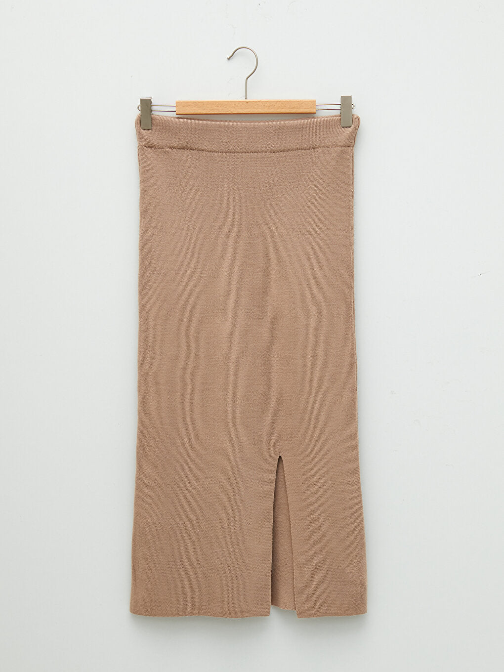 Plain Women's Knitwear Skirt with Elastic Waist