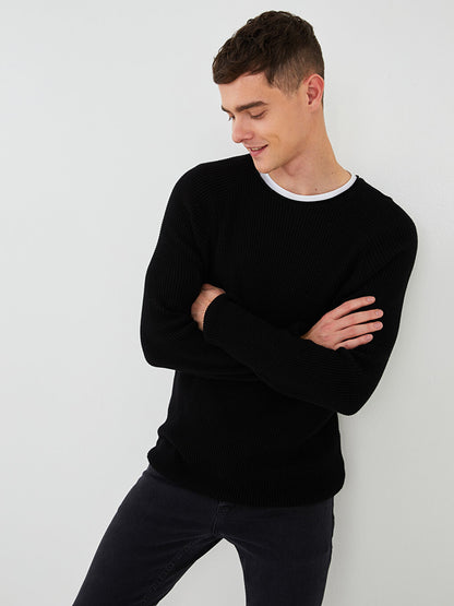 Crew Neck Long Sleeve Men's Knitwear Sweater