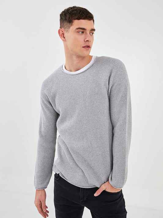 Crew Neck Long Sleeve Men's Knitwear Sweater