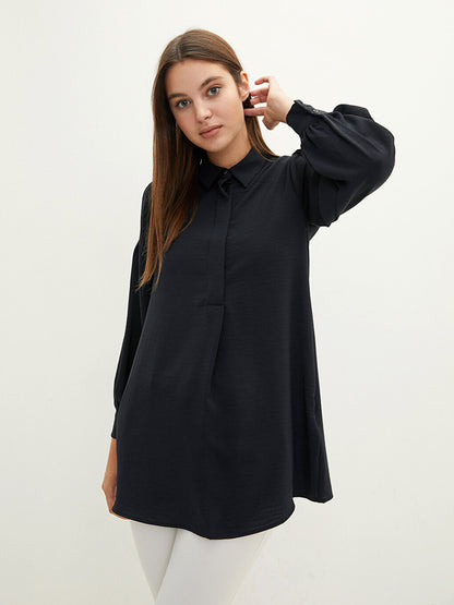 Plain Long Sleeve Women's Shirt Tunic