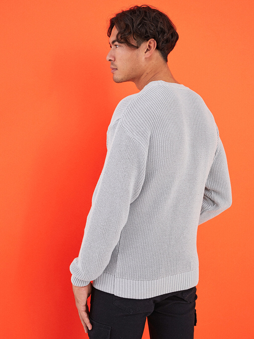 Oversize Half Turtleneck Long Sleeve Men's Knitwear Sweater