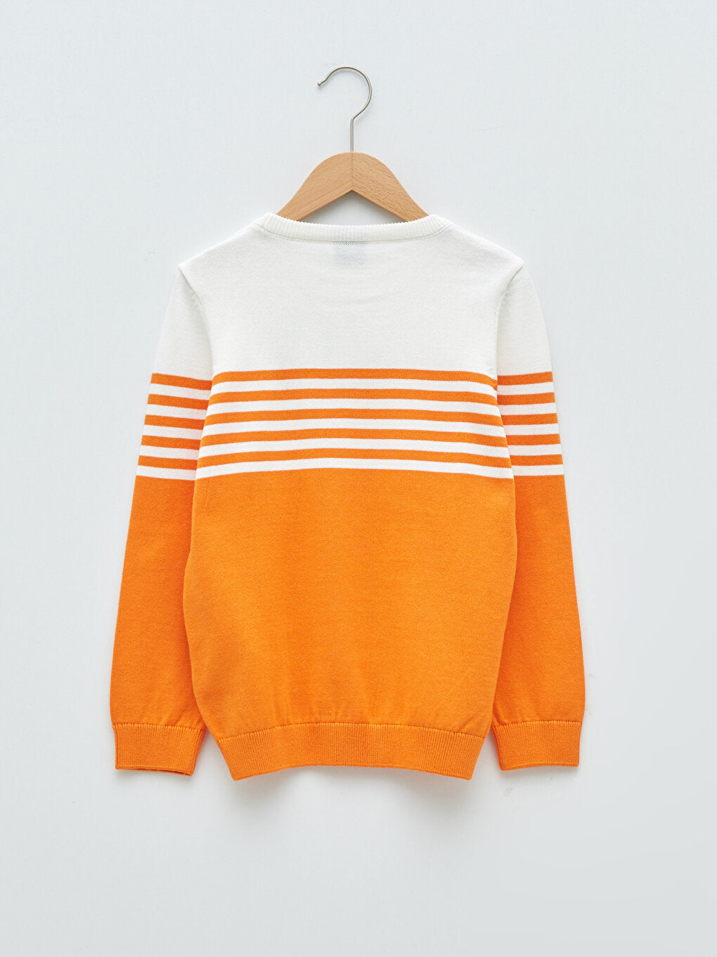 Crew Neck Striped Long Sleeve Boy's Thin Knitwear Sweater