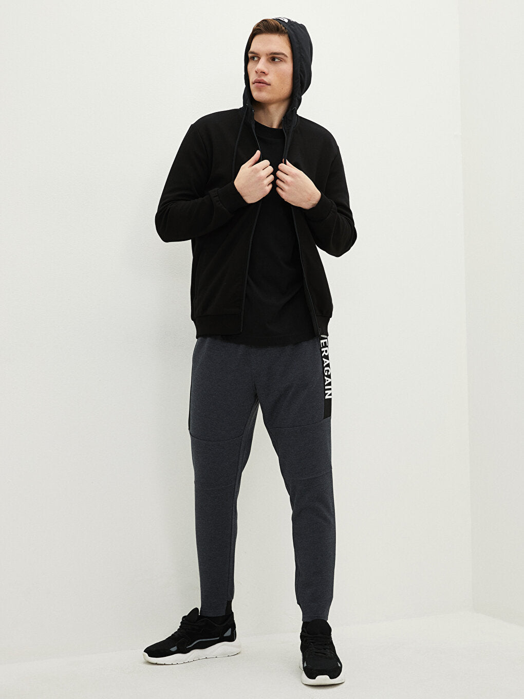 Hooded Long Sleeve Men's Sports Cardigan