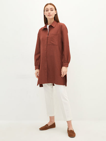 Plain Long Sleeve Women's Shirt Tunic