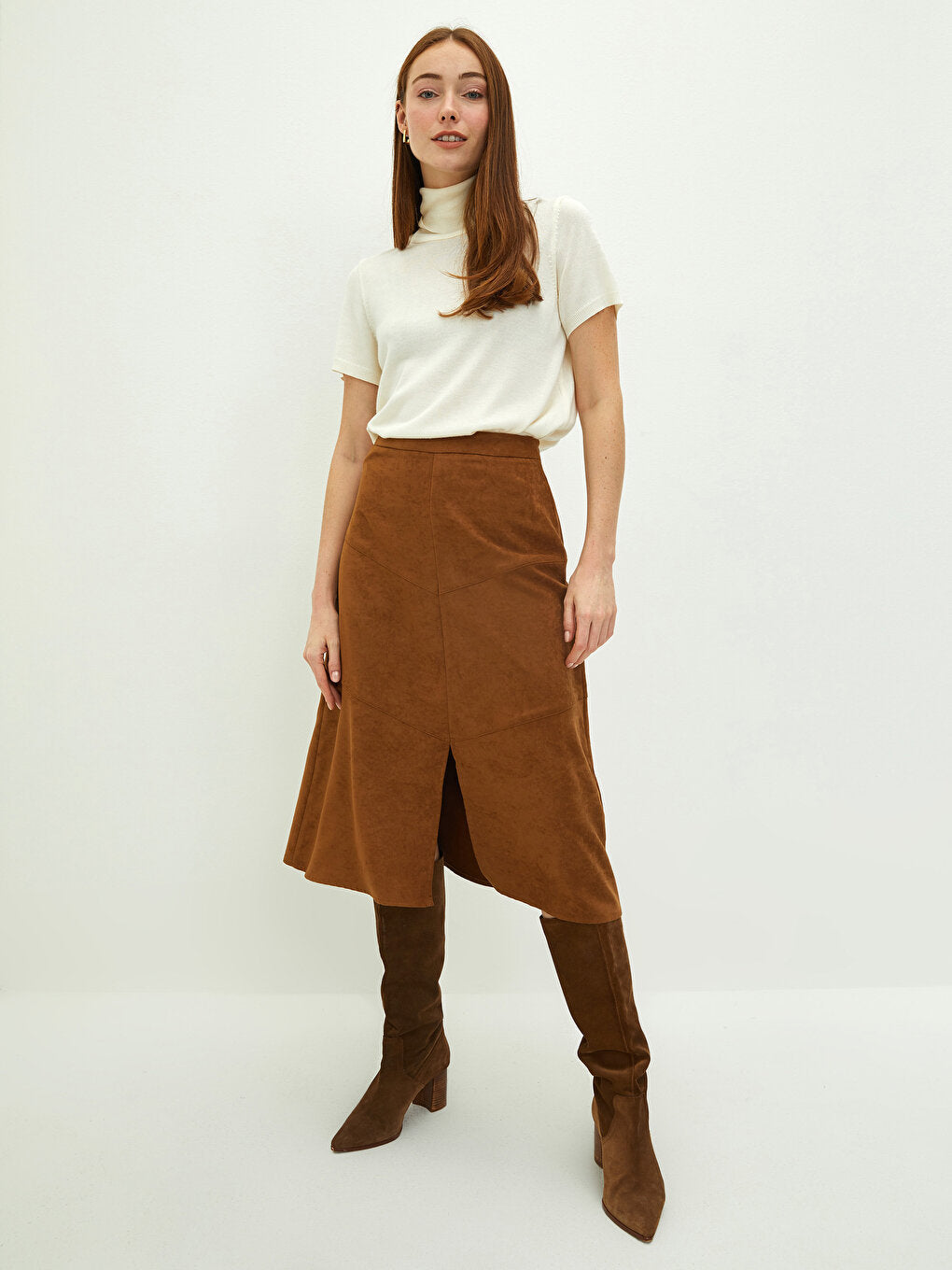 Straight Slit Detailed Women's Skirt