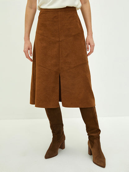 Straight Slit Detailed Women's Skirt