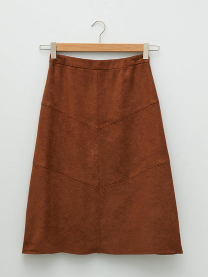 Straight Slit Detailed Women's Skirt