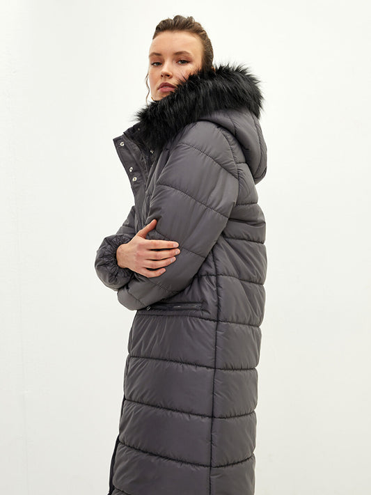 Women's Hooded Plain Puffer Coat