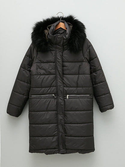 Women's Hooded Plain Puffer Coat