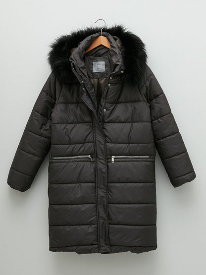 Women's Hooded Plain Puffer Coat