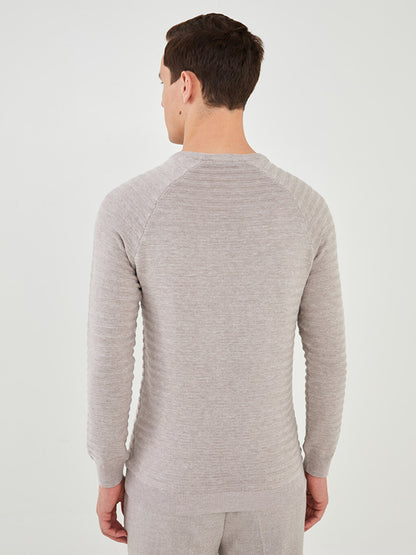 Crew Neck Long Sleeve Men's Knitwear Sweater