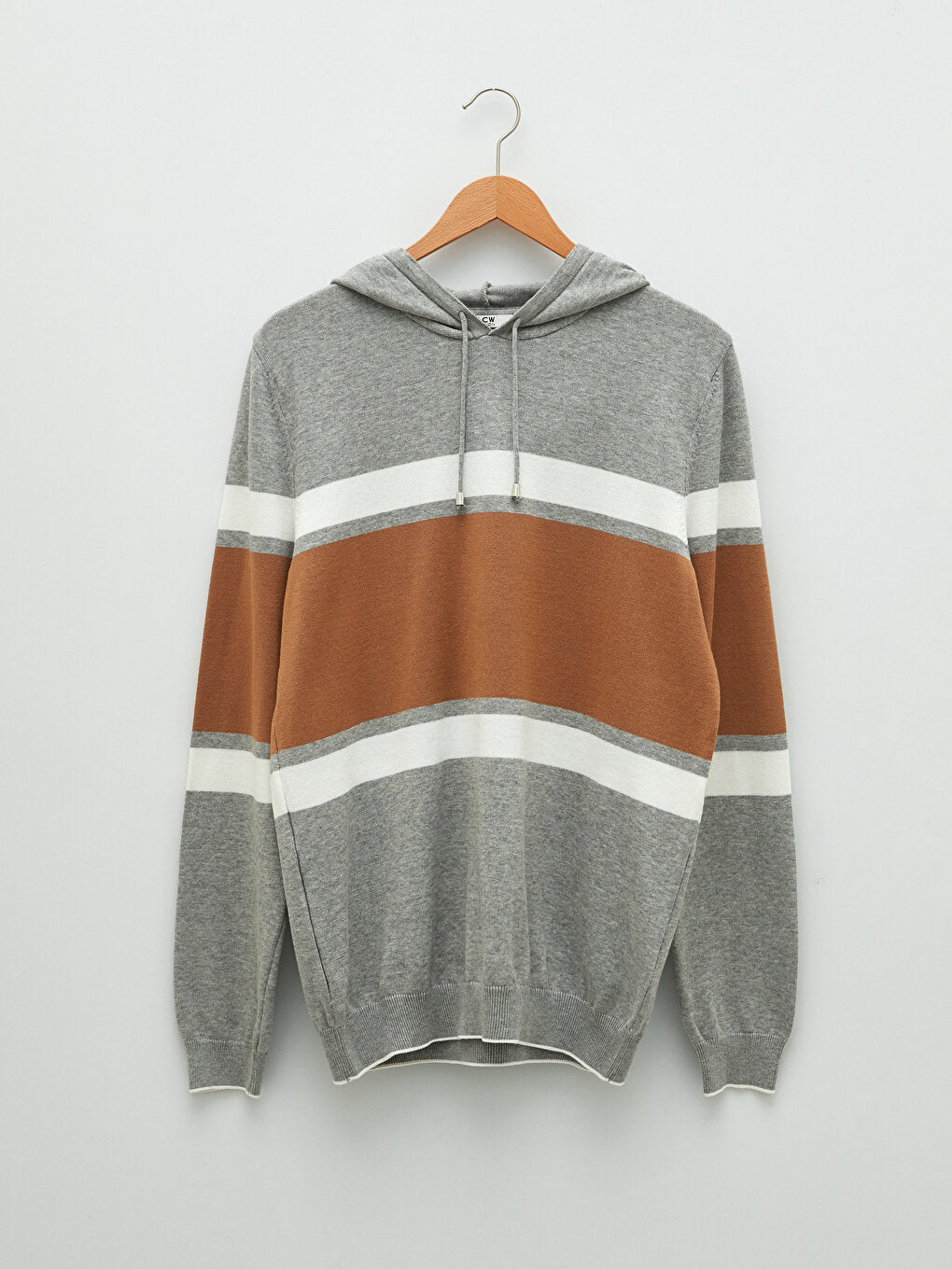 Hooded Long Sleeve Men's Knitwear Sweater