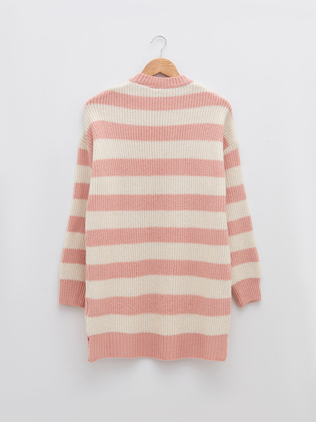 Crew Neck Striped Long Sleeve Women's Knitwear Tunic