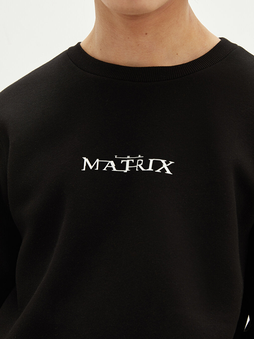 Crew Neck Long Sleeve Matrix Printed Men's Sweatshirt