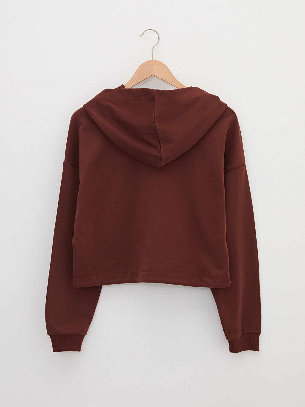 Hooded Plain Pocket Detailed Long Sleeve Women's Sweatshirt