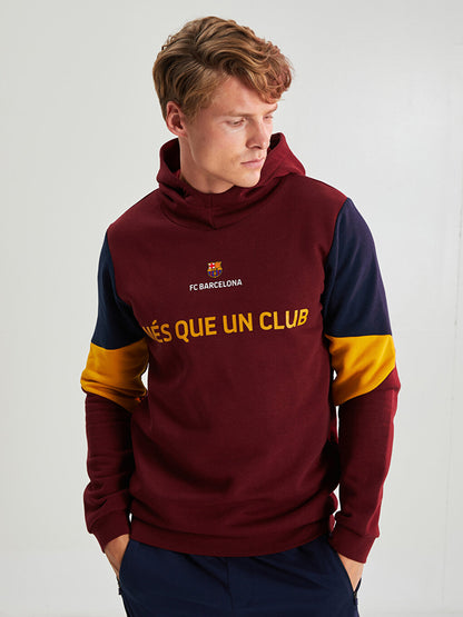 Long Sleeve Barcelona Printed Men's Fan Hoodie