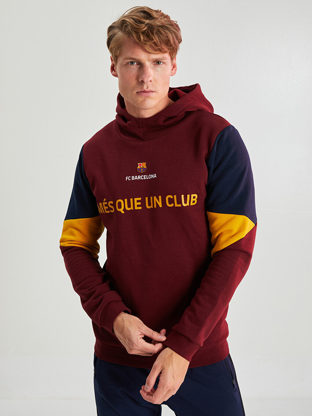 Long Sleeve Barcelona Printed Men's Fan Hoodie