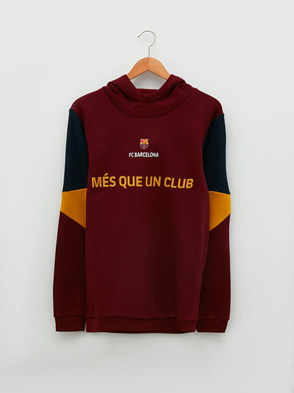 Long Sleeve Barcelona Printed Men's Fan Hoodie