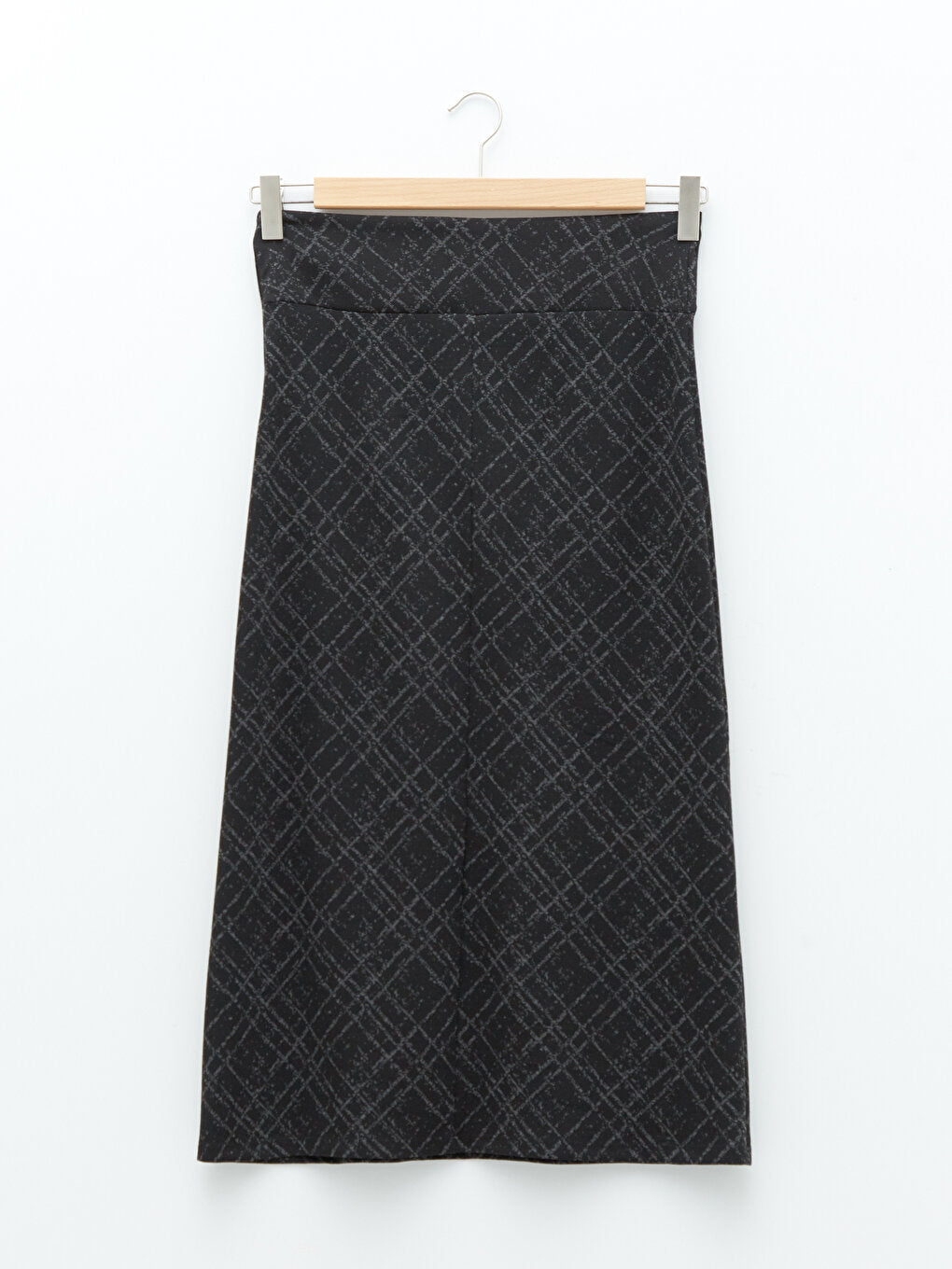 Patterned A-Line Ponte Fabric Women's Skirt with Front Zipper