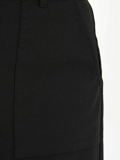 Plain Pocket Detailed Gabardine Fabric Women's Skirt