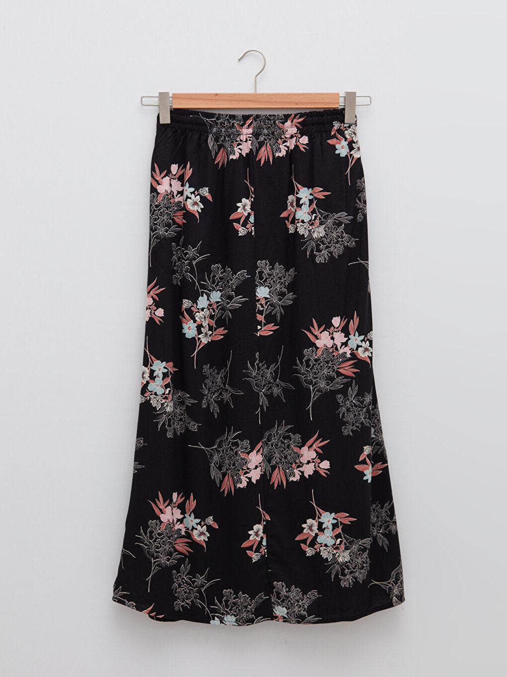 Floral A-Line Viscose Women's Skirt with Elastic Waist