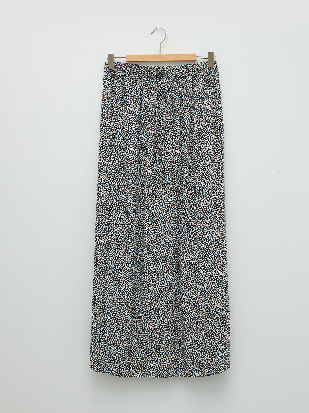 Patterned A-Line Viscose Women's Skirt with Elastic Waist