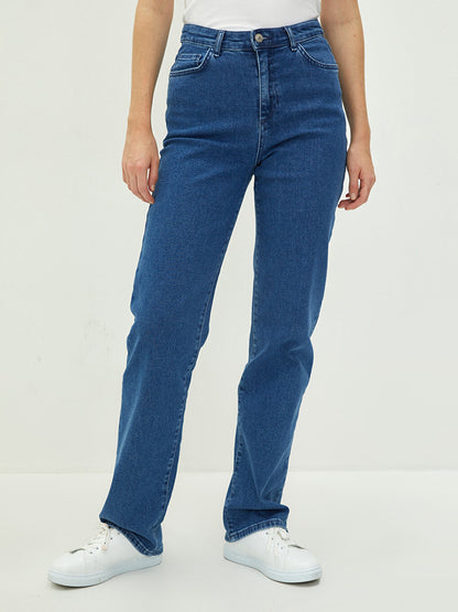 Mom Fit Women's Rodeo Jean Trousers with Pocket Detail